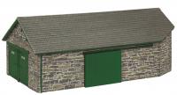44-0197G Bachmann Scenecraft Harbour Station Goods Shed - Green